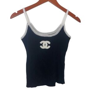 Fashion designer Black and White Logo Camisole